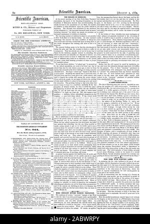 Gegründet 1845. Veröffentlicht wöchentlich an Nr. 201 BROADWAY NEW YORK. 0. D. MUNN. A. E. STRAND. Bedingungen für den Scientific American. Ergänzung der Scientific American Scientific American Export Edition. Inhalt. Der Scientific American Supplement Nr. 844 DER RÜCKGANG DER SCHULBILDUNG. Mehr unschuldige Käufer, in denen sie Schutz benötigen. Brandgefahr MIT ELEKTRISCHEN LAMPEN., 1882-08-05 Stockfoto