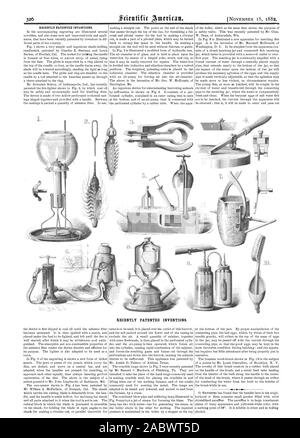 Vor kurzem patentierten Erfindungen. Vor kurzem patentierten Erfindungen., Scientific American, 1882-11-18 Stockfoto