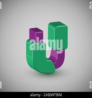 3D-farbenfrohen Charakter aus einem Schriftsatz, Vektor Stock Vektor