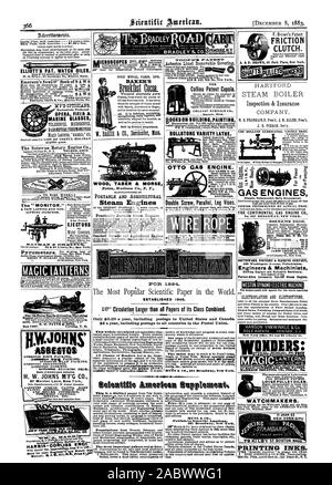 Magische Laternen Unsere 1 orso Funken. verhaften Dreschen, 1207. Corning N.Y. MEM ASBEST SEIL VERPACKUNG H. W. JOHNS M'F'G C 87 Maiden Lane New York L CO.HARRIS-C Handbuch. Von J. W. 14 M. Holz TABER & MORSE TRAGBARE UND LANDWIRTSCHAFTLICHEN Dampfmaschinen Übersetzungen aus dem Französischen. Deutsche und von Grand Engineering arbeitet; auch der Naval und mechanische Konstruktion Größenordnung. Pro In allen Ländern im Ausland. Asbest ausgekleidet Herausnehmbare Abdeckung Colhau Patent Kuppel. Bücher über BUILDINGPAINTING ROLLSTONE VIELZAHL DREHMASCHINE. Philadelphia doppelte Schraube Parallel Bein Schraubstöcke. Entwürfe etc. Fällig t Mann & Co 261 Broadway New Stockfoto
