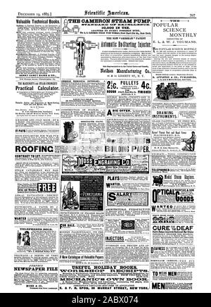 D. APPLETON & CO VERLAGE ICH 3 und 5 Bond Street New York. Instrumente. Neuer Katalog der wertvollen Papiere W. F. & John Barnes Co. fres. ERIE MED. 00. BUFFAL N.Y. Catah.; n3 Opti Maschinenbau & Magische freie Telefone verkauft. Perfekte ZEITUNG DATEI CONTR Tel. Co.19 Cross Street Fitchburg Messe Idol dampf MMus. E. S. RYDER 38 Clermont Avenue Brooklyn N.Y. pericALPRENTepIts. 2N HEILUNG FÜR Peers Patent Verbesserte gepolsterten Ohr Schlagzeug perfekt WIEDERHERSTELLUNG DER HÖRFÄHIGKEIT NUNN & CO 4 ENNSYLVANIA DIAMOND DRILL CO 17 TAR CHEMICAL Co 10 Warren St. N.Y. OSS NGRAVING CO. Spielt architektonischen Perspektive AL. A A VERPACKUNG Stockfoto