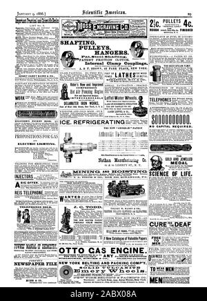 T'Welt -5°NGRAVING Pat. Stahl PATENT REIBKUPPLUNG interne Klemmen Kupplungen. A&F BRAUN 43 PARK PLACE NEW YORK. SHAFTING RIEMENSCHEIBEN Kleiderbügel. HENRY CAREY BAIRD & Co 810 Walnut Street Philadelphia Pa u S. EINE ELEKTRISCHE BELEUCHTUNG. Die Rider Neue und verbesserte Komprimierung INTERCHANCEABLE DELAMATER IRON WORKS PROVIDENCE R. I.4 Neuer Katalog der wertvollen Papiere das rauhe BUFFAL N.Y. stet KUPFER ROHRE" T 1507 ein 'Kt S't. Das Gold und Juwelen Medaille Medical Association WISSENSCHAFT DES LEBENS. URE FÜR REIS TELEFON Telefone verkauft. Stationäre statt Motoren besonders umfassenden WATT KÖRPERLICHE und INCR. GA N1C Stockfoto