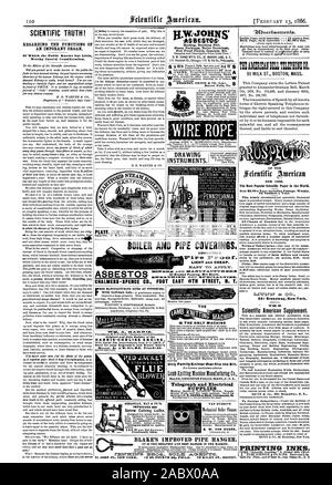 HARRIS - CORLISS MOTOR ERWÄHNEN SIE DIESES PAPIER. Es': 0 JACKLI FLUE SCHLAG 9 Verbesserte $ 60 Schraube Schneiden Drehbank. 165 West 24 Street Cincinnati Ohio. VAN DUZEN IST Mechanische Kessel sauberer. E. W. VAN DUZEN CINCINNATI 0. BLAKE'S VERBESSERTE ROHRHALTER. Es ist DIE BILLIGSTE UND BESTE AUFHÄNGEVORRICHTUNG IM MARKT. 9.1Ibverfisernertio. Inside Seite Einfügungen Cent eine Linie. Zurück Seite jedem Einfügen 51.00. l'IMAM:: 4 P01: CO3 95 MILCH ST. BOSTON, Mass. Der Wanne 52 Nummern pro Jahr. MT 7 iNTI T DC CO 361 Broadway New York. Scientific American Supplement. Druckfarben. Wissenschaftliche WAHRHEIT! In BEZUG AUF DIE FUNKTIONEN EINES WICHTIGE Stockfoto