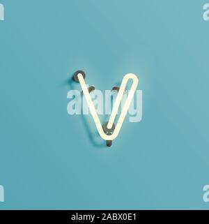 Realistische neon Zeichen einer Fontset, Vektor Stock Vektor