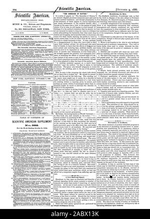 Eine neue Eisenbahnlinie Signal. Die Verschönerung der Haut. Verhütung von Unfällen. Nr. 361 BROADWAY NEW YORK. Bedingungen für den Scientific American. 93 00 1 50 Der Scientific American Supplement Scientific American Export Edition. Inhalt. SCIENTIFIC AMERICAN SUPPLEMENT für die Woche endet am 9. Oktober 1886., 1886-10-09 Stockfoto