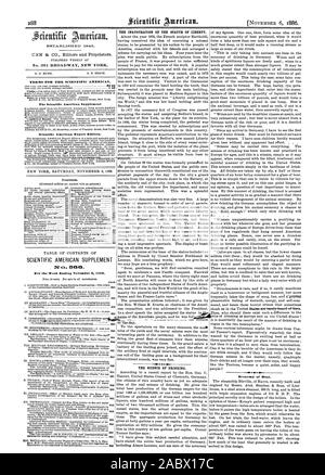 Bedingungen für den Scientific American. 1 50 Die Scientific American Supplement Scientific American Export Edition. Inhalt. Die Wissenschaft der trinken. SCIENTIFIC AMERICAN SUPPLEMENT. oestoo. Wirtschaft von Wärme., 1886-11-06 Stockfoto