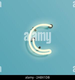 Realistische neon Zeichen einer Fontset, Vektor Stock Vektor