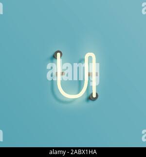 Realistische neon Zeichen einer Fontset, Vektor Stock Vektor