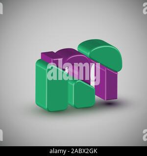 3D-farbenfrohen Charakter aus einem Schriftsatz, Vektor Stock Vektor