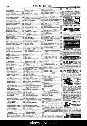 Marken. New York. Andere ausländische Patente können auch 9.0Verfioements gewonnen werden. "Werbezwecke FASS FASS Hogshead STAATSAPPARAT. Über 50 Sorten manu gefertigt durch ASPHALTUM UND DIE PITCH LAKE DESIGNS. Für Verkauf billig Otto Gas Engine für Monotone Maschine 0 THEORIE DER EINHEITEN. Durch G. SZAR ANTENNE WIRBEL.- EIN KONTO VON Inside Seite jedem Einfügen 75 Cent pro Zeile. Zurück Seite jedem Einfügen - 51.00. Imprnedamoventgag TIIESFoot Power Schilde & BROWN CO. Schnitt Die besten Non-Conductor von Wärme & Falten in der W für Illustrierte beschreibenden Namen Cirentarond seine Mar senden. 143 Wert Straße 78 Stockfoto