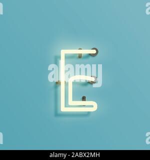 Realistische neon Zeichen einer Fontset, Vektor Stock Vektor
