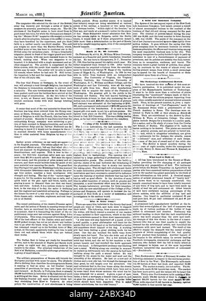 Militärische Anmerkungen. Tod von W. Wt Corcoran. Eröffnung der Loomis Laboratory. Wer ist nie Verrückt eine solide Life Insurance Company. Die Technologie Architectural Review. Was Schmalz besteht. 70808 Fässer in diesem Monat letztes Jahr., Scientific American, 1888-03-10 Stockfoto