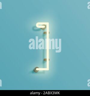 Realistische neon Zeichen einer Fontset, Vektor Stock Vektor