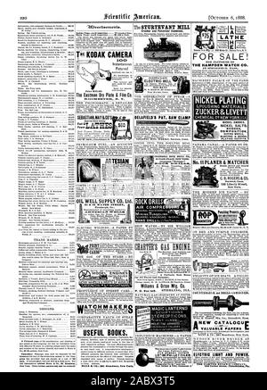 New York. Fallen - Anweisungen Adresse Munn&l Co.361 Broadway New York. Andere ausländische Patente kann auch bezogen werden. Mortisere Ctrcuar frei. Maschinen. N DREHBANK, Scientific American, 1888-10-06 Stockfoto