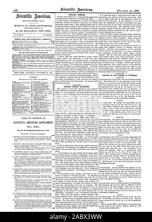 Veröffentlicht wöchentlich an Nr. 361 BROADWAY NEW YORK. 0. D. NIUNN. A. E. STRAND. Bedingungen für den Scientific American. Der Scientific American Supplement Inhalt Inhaltsverzeichnis von Scientific American Supplement für die Woche endet am 27. Oktober 1888. Neptun SATURN JUPITER MARS MERKUR, 1888-10-27 Stockfoto