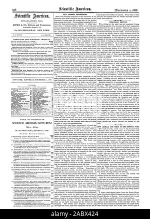 Veröffentlicht wöchentlich an Nr. 361 BROADWAY NEW YORK. 0. D. MUNN. A. E. STRAND. Bedingungen für den Scientific American. Der Scientific American § upplement Inhalt. SCIENTIFIC AMERICAN SUPPLEMENT für die Woche bis zum 1. Dezember 1888. Hohen SCHORNSTEIN ENGINEERING. Theatralische EMOTION. Neue TIERE UND VÖGEL IN DEN CENTRAL PARK. IBSTA. HLISI-IE 1845., 1888-12-01 Stockfoto