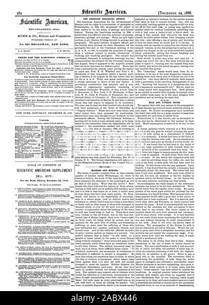 Der AMERIKANISCHEN Geologischen Gesellschaft. Wahnsinn und Mord. Milch und TYPHUS. SCIENTIFIC AMERICAN SUPPLEMENT für die Woche bis zum 22. Dezember 1888. HLISIIICT ICIBT. A.) 1845., 1888-12-22 Stockfoto