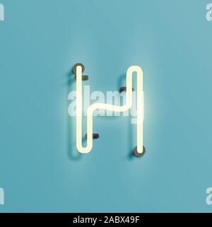 Realistische neon Zeichen einer Fontset, Vektor Stock Vektor