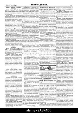 Vor kurzem patentierten Erfindungen. Engineering. Mechanisch. Landwirtschaftliche. Verschiedenes. SCIENTIFIC AMERICAN GEBÄUDE EDITION. März NUNIRER.- (Nr. 41.) MUNN & CO VERLAGE cAPereconat rZiusineez Anb. Verbogen., 89-03-16 Stockfoto