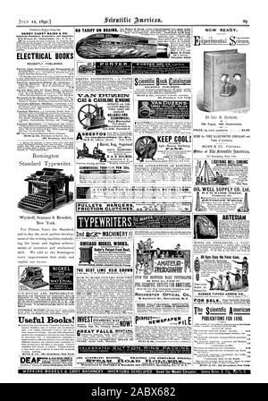 Maher & Grosh TOLED OHI HENRY CAREY BAIRD & Co. Industrielle Verleger Buchhändler und Importeure. Elektrische Bücher vor kurzem veröffentlicht. Elektrisches Licht Installationen und Management der elektrischen Instrument-Making für Amateure.-A 361 Broadway New York. NICKEL GALVANIK GERÄTE M AT ER IAL NEWARKN. 1 92. LIBE RTY ST. New York Laufrollen. Nützliche Bücher! & Barrel Fass Hogshead und EMMET. E. & HOLMES COMMERCIAL FÜLLHALTER 30 C. COMIviERCIAL auf vor kurzem veröffentlicht. KEEP COOL: CLARK'S LICHT - laufender Lüftung WIR ALLE ARTEN VON ROCHESTER OPTICAL CO. ROSE POLYTECHNIC INSTITUTE JETZT REAbY machen. Tabelle Stockfoto