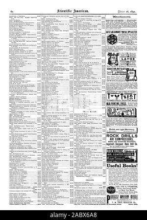 Drücken Sie die Eingabetaste. Siehe Kanalballenpresse. Die Dichtung drücken. Druckregler J. Barrow 431961 MARKEN. DESIGNS. New York. Andere ausländische Patente kann auch bezogen werden. 9 Jibverfisentertfo. Inside Seite jedem Einfügen 75 Cent pro Zeile. Syracuse N.Y., Eis und kalten Zimmer. - VON R. SEBASTIANMAY&CO Fg 2 LATIIES einen sicheren KESSEL FÜR LAIENHAFTE ARBEIT IC E-HO und Kühlschrank. Modelle und leichten Maschinen. ROCK DRILLS KOMPRESSOREN Bergbau und Gewinnung von Steinen und Erden Maschinenbau Ingersoll - Sergeant Rock Drill Co Nr. 10 PARK PLACE NEW YORK. seful Bücher! Stahl Typ für schreibmaschinen Schablonen Stahlstempel Gummi und Metall Typ Räder Stockfoto