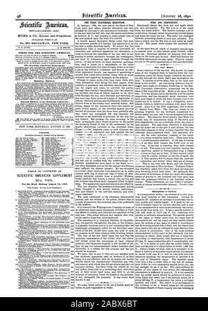 Veröffentlicht wöchentlich an Nr. 361 BROADWAY NEW YORK. 0. D. MUNN. A. E. STRAND. Bedingungen für den Scientific American. Der Scientific American Supplement Gebäude Edition. Spanische Ausgabe des Scientific American. Inhalt. SCIENTIFIC AMERICAN SUPPLEMENT für die Woche endet am 16. August 1890. Die Sterne Mizar. Bisulphide Co. Einer aktuellen Board of Trade Anfrage in der Verbrennung von, 1890-08-16 Stockfoto