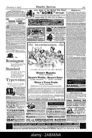 Nachdem er auf dem Markt fünf Jahre HENRY CAREY BAIRD & Co. Industrielle Verleger Buchhändler und Importeure 810 Walnut St. Philadelphia. l'US A. populäre Wissenschaft monatlich Die beste Zeitschrift für denkende Menschen. Die Entwicklung der amerikanischen Industrie seit der Zeit von Columbus. Einzelne Nummer 50c. jährliches Abonnement 5 $ Die Remington Standard Schreibmaschine. Modell und experimentelle Arbeit Tore Cornish Brötchen Pulverisierer Tore Gestein und Erz Leistungsschalter TORE IRON WORKS 50 c so. Clinton St. Chicago. Moderne TABAKPFEIFEN MAGIC L. MANASSE SS Madison Street Chicag Illinois logue fünf. T.fi. DatusterChicage Stockfoto