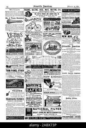 AKEs 14 UNTERSUCHUNG DER BESTE SAFE LONDON. ENGLAND. BRICK MASCHINEN MIT AUTOMATISCHER SCHNEIDETISCHE Prom 10 bis 100000 j 8 Ton-ziegel MASCHINEN JOHN S. LOVELL WAFFEN CO 147 Washington Street Boston, Mass. Ums IMOENSIGEW. Nationale FILTER C 1 M $ 90. C1 C0. Hell funkelnden Wasser garantierten nationalen Wasser reinigen von CO 9 Overtioements. Verpackung BELTING SCHLAUCH MATTEN MATTEN ETC., Scientific American, 91-03-14 Stockfoto