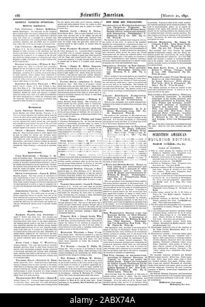 Vor kurzem patentierten Erfindungen., Scientific American, 1891-03-11 Stockfoto