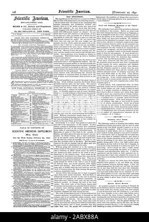 1845. 0. D. MUNN. A. E. STRAND. Bedingungen für den Scientific American. 1 50 INHALTSVERZEICHNIS DES SCIENTIFIC AMERICAN SUPPLEMENT STRASSE Verbesserung. Jahre ab jetzt wird das Volk mit ud bin Blockade betrachten." die Marine und Seaboard Schwäche der Vereinigten Staaten. Schlichten Silber gedruckt. Elektrische Motoren verbrannt., was zu einem Verlust von $ 150000 geschätzt., 1892-02-27 Stockfoto