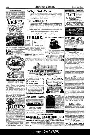 IN G UND EUROPA. Warum nicht nach Chicago zu bewegen? Die CHICAGO HEIGHTS LAND VERBAND 822-823 Handelskammer in Chicago. KODAKS. Regelmäßige DIE SMITH PREMIER SCHREIBMASCHINE FIRE-PROOF. Leicht von jedermann angewendet. Sand für Sam Torten und DescriptivePrice Usti H. W. JOHNS MANUFACTURINC UNTERNEHMEN 87 MAIDEN LANE NEW YORK $ 6.00 bis $ 65.00. Die TANITE Tanite Co. Schmirgel Schmirgel Räder Emery Wetzsteine Messer Spitzer STROUDSBURG PA. Jeder garantiert. KIRKWOOD MILLER & Co. für Katalog senden. Aufzüge. PELTON WASSERRAD ATENTS! A. A.G. Spalding & BROS. Spezielle Agenten OVERMAN RAD CO.MORTON. Waschen. . SAN FRANCISCO Stockfoto