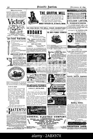 OVERMAN WHEEL CO. OSTON. WASHINGTON. DENVER. SAN FRANCISCO. A.g. SPALDING & BROS. Spezielle Agenten ATENTS! MUNN & CO Solicitors der Patente 361 Broadway New York. eine Gebäude sear 7th Street Washington D.C DIE SMITH PREMIER SCHREIBMASCHINE gegründet 1846. Die populärsten wissenschaftlichen Papier der Welt H E uittling Edition. Druckfarben. oetATHE 1 Id.: auvaill: LLTEPRECO. 95 MILCH ST. BOSTON, Mass. MAGC. LATERNEN BARNES' neue Reibscheibe Bohren. Für leichte Arbeiten. 1999 Ruby St.-Rockford Ill VANDUZEN sSgm Pumpe stets Um nie Clogs noch friert. Jede Pumpe gewährleistet. 10 Größen. 200 bis 12000 Stockfoto