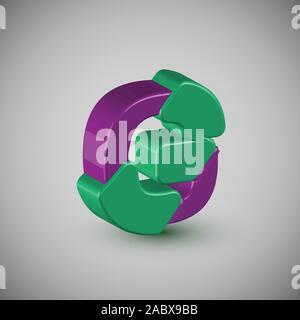 3D-farbenfrohen Charakter aus einem Schriftsatz, Vektor Stock Vektor