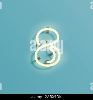Realistische neon Zeichen einer Fontset, Vektor Stock Vektor
