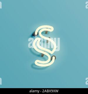 Realistische neon Zeichen einer Fontset, Vektor Stock Vektor