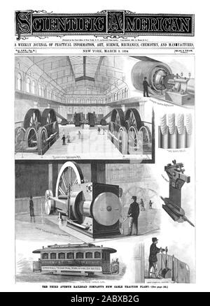 Die THIRD AVENUE'S RAILROAD COMPANY NEUE KABEL FAHR WERK [siehe Seite 46.08 wöchentlich., Scientific American, 1894-03-03 Stockfoto