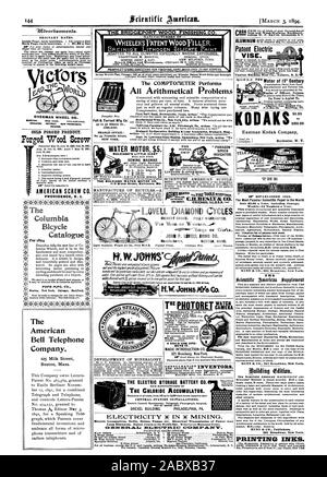 OVERMAN RAD CO BOSTON. NEW YORK. FaiLADELFNiA. CHICAGO. DETROIT. SAN FRANCISCO. DENVER. Kalt geschmiedet. Geschmiedete Holzschraube AMERIKANISCHEN SCHRAUBE CO PROVIDENCE R. I. Die American Bell Telephone Company Boston Mass Die compt 0 ETER führt Alle arithmetischen Probleme Brainard kooperative Building and Loan Association Brainard Minn LOVELL DIAMOND ZYKLEN höchsten Grad. Voll gerechtfertigt. Hersteller BOSTON MASS. H.w. JoinvisIVeCo. Gfl Eisen und Wood-Working Maschinen. Patent Elektrische VICE. Was ist behauptet er BRIDGEPORT HOLZ SCHLICHTEN.de WHEELER PATENTWOODTILLER ANGEPASST AN ALLE KLIMAZONEN Stockfoto