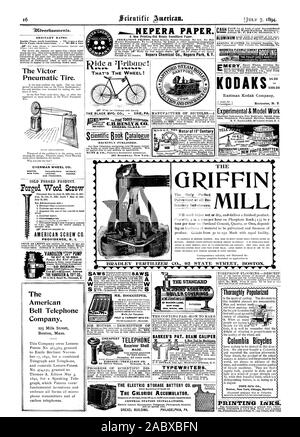 Die Victor Luftreifen. OVERMAN RAD CO ROSTON. PHILADELPHIA. DETROIT. NEW YORK CHICAGO. DENVER. SAN FRANCISCO. Kalt geschmiedet. Geschmiedet. Holz. Schraube SCHRAUBE CO. AMERIKANISCHEN PROVIDENCE R. I. DIE BESTEN DER WELT. 10 Größen. Kosten $ 7 bis $ 75 je. Adresse der VANDUZEN & Co. lirqs anheben. Das IST DAS RAD! Die SCHWARZE MFG. Co-ERIE PA. ort Motor des 19. Jahrhunderts AL. AL AL AL AL AL AL AL. AL-AL.  AL  A-AL GRIFFIN fractory Substanzen. Mühle BRADLEY FERTILIZER CO 92 State Street, Boston. Herr Buchhalter Empfänger Shell gemacht. 07 MAIDEN LANE WSW JAULEN 2621561 A. Knoten BARKER PAT. Strahl BREMSSATTEL Stockfoto