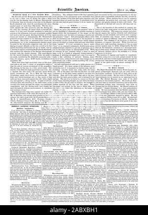 Vor kurzem patentierten Erfindungen., Scientific American, 1894-07-11 Stockfoto