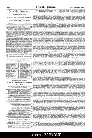 SCIENTIFIC AMERICAN SUPPLEMENT für die Woche bis zum 1. September 1894. Der AMERIKANISCHEN GESELLSCHAFT ZUR FÖRDERUNG DER WISSENSCHAFTEN, 1894-09-01 Stockfoto