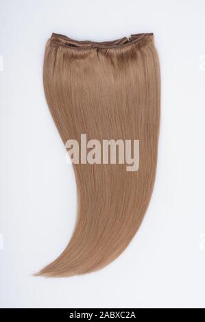 Gerade virgin remy Echthaar Clip in Extensions Stockfoto