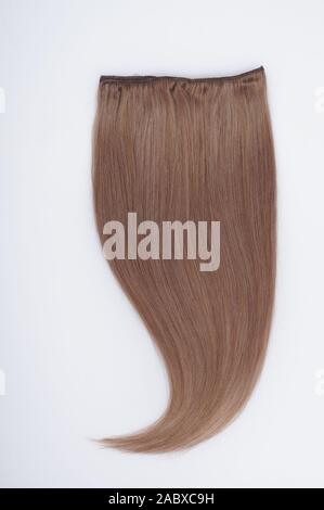 Gerade virgin remy Echthaar Clip in Extensions Stockfoto