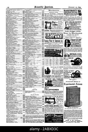 Skalieren. sich selbst registrierenden J. Campbell Gewinnen des Patents gewünscht und Überweisen an Munn & Co 361 Broadway New York. Hinweise Adresse Munn & Co 361 Broadway New York. Andere ausländische Patente kann auch bezogen werden. '0 ve 3? tissements. Normale Preise. Daube Fräsen Maschinen Trevor Mfg. Co. jetzt bereit! 17. Ausgabe der experimentellen Wissenschaft Star Drehmaschine Pum; i: g Vlat yComprissul Luft. POHLg AIR LIFT PUMPE GESTEINSBOHRHÄMMER LUFT COMPRES SINTZ GAS ENGINE CO GRAND RAPIDS 23.38.39. revolutionären und Marmor (Ins und Gneoline bnanirs. Besonders angepasst für Boote und Elektrische ersatzbrennstoffe oder Erdgas - Boote und startet. Preise Stockfoto
