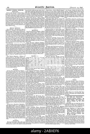 Vor kurzem patentierten Erfindungen. Neue BÜCHER UND PUBLIKATIONEN., Scientific American, 1896-08-11 Stockfoto