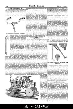 Eine Feder - UNTERSTÜTZTE HANDLE BAR. BAR GELENKE. Die DENSMORE SCHREIBMASCHINE KUGELLAGER TYP BAR GELENKE. Carborundum Herstellung und Verwendung. Zigarre Bänder., Scientific American, 1897-04-17 Stockfoto