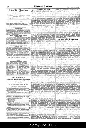 Bedingungen für den Scientific American. (Etabliert 1 S 45.) Eine Kopie von einem Jahr für die USA Kanada oder Mexic 53.00 der Scientific American Supplement (gegründet 1816) Gebäude Ausgabe von Scientific American. (Etabliert 1 S 83.) Export Ausgabe des Scientific American (gegründet 1575) Inhalt. Scientific American Supplement INT. und seine Inflation.-5 Illustrationen I 564, 1897-08-14 Stockfoto