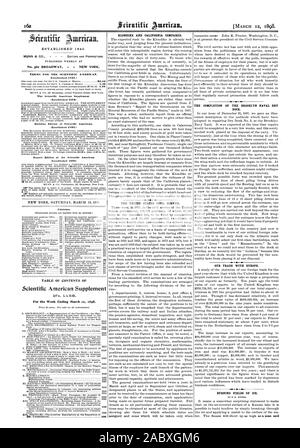 Bedingungen für den Scientific American. (Gegründet 1845.) 1,50 Die Scientific American Supplement (gegründet 1876) Gebäude Ausgabe von Scientific American. (Gegründet 1585) Export Edition ot der Scientific American (gegründet 1575) Scientific American Supplement 3.158. Für die Woche endet am 12. März 1898. Klondike und Kalifornien im Vergleich. Die UNITED STATES CIVIL SERVICE. Die FERTIGSTELLUNG DER BROOKLYN MARINE DRY DOCK. Die für den Handel mit Europa. Brennende FELDER AUS EIS. Inhalt. Inhaltsverzeichnis der etablierten 1 845, 98-03-12 Stockfoto