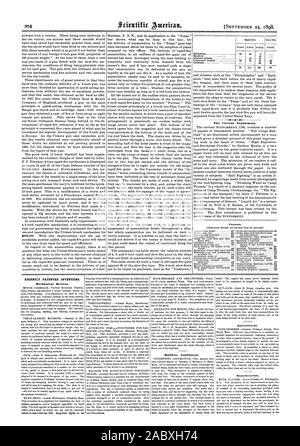 Die aktuelle Ergänzung. Vor kurzem patentierten Erfindungen. Mechanische Geräte. Flur Haushaltsgeräte. Landwirtschaftliche. Verschiedenes., Scientific American, 1898-09-11 Stockfoto