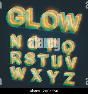 3d-glühende typeset, Vektor Stock Vektor