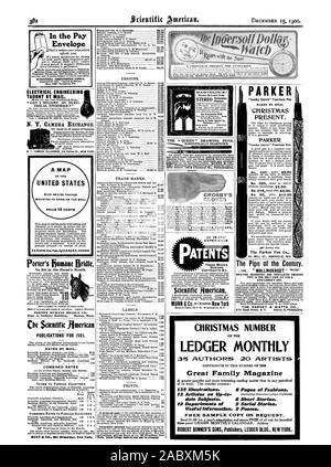 N.Y. KAMERA AUSTAUSCHEN. N.Y. KAMERA EXCHANGE4Fulton St. NEW YORK der Scientific American Publikationen für 1901. Preise per E-Mail. DESIGNS. Marken. LABELS. Druckt. Wunderbar Ich Gläser ein exquisites Geschenk Hoeheater N.Y. NEW YORK CHICAG der s Queen' Zeichnung Stifte. Wissenschaftlich geschärft. CROSBY'S NELKEN DIE CROSBY FRIESISCHEN FELL UNTERNEHMEN Die Leitung des Jahrhunderts. Nikotin saugfähig und belüfteten RAUCHEN PFEIFE IST DER EINZIGE SCHLAUCH FÜR EIN. Gentlemen's verwenden. Die Harvey & WATT CO 275 Canal Street N.Y. Station E Philadelphia. In der pay Umschlag Eleetrieal Dampf ad EMI Engineering architeeture Box Stockfoto